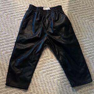 Zara Black Kids leather pants
